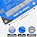 Winpull Tarp 10x20 Feet 14 Mil Heavy Duty Waterproof Tarp, Large Multipurpose Cover with Brass Grommets and Reinforced Edges, UV Resistant Thick Poly Tarps for Outdoor Camping Tent Pool Car, Blue