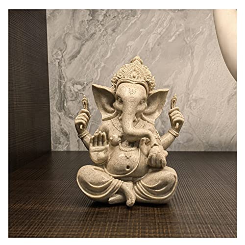 Uziqueif Ganesha Figur,Elefanten Figuren,Buddha Statue Sandstein...