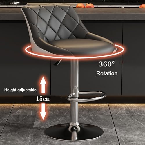Tabouret de bar réglable avec dossier ergonomique et repose-pieds - 4