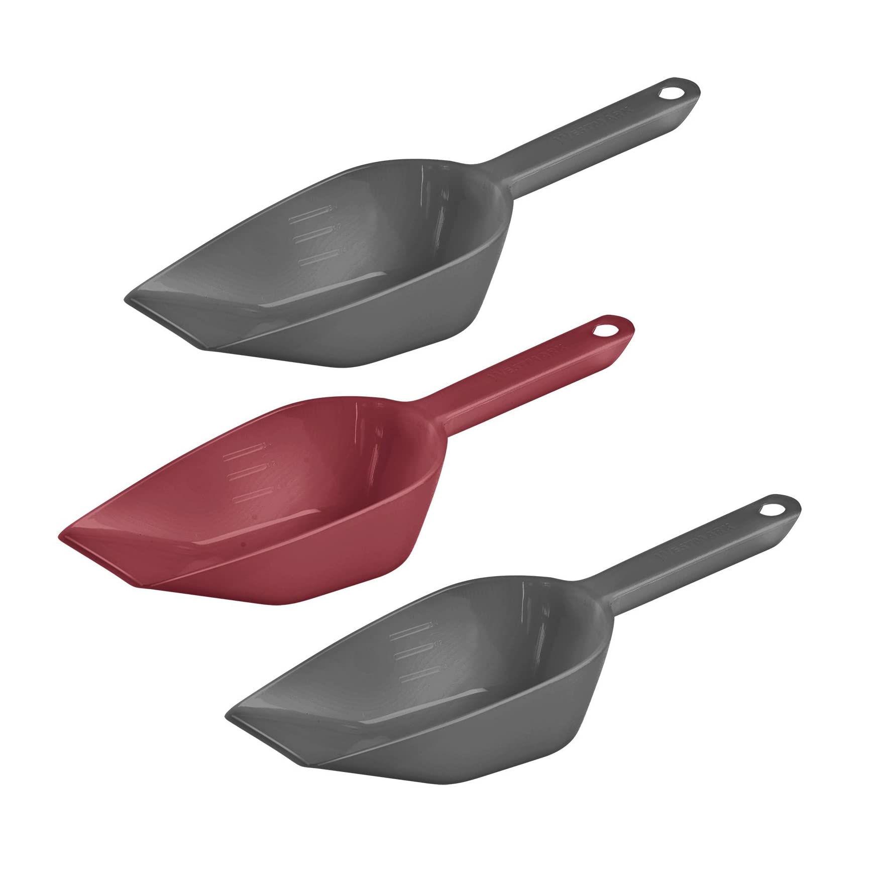 Westmark 90892270 Baking/Weighing/Filling Scoop Set of 3 / Capacity Approx. 55 ml Each Plastic Halvar Anthracite/Red