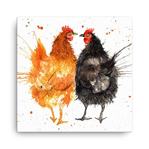 Wraptious Katherine Williams Splatter Brown Black Hens Chicken Mini Canvas