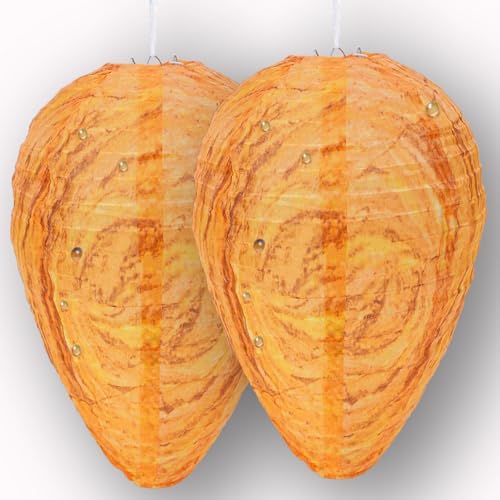 Wespennest Attrappe (2er-Set) – 100% Wasserdicht aus Polyester – Abschreckung von Wespen &...