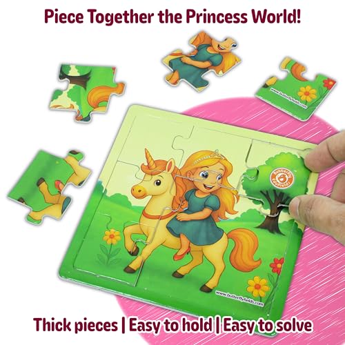 Butterfly EduFields 4-in-1 Princess, Unicorn, Mermaid, Fairy Puzzles for girls Ages 3-5 4-6 | Jigsaw Puzzles for Toddlers | Preschool Learning Educational Toys | Brain teasers Christmas birthday gifts - Image 5