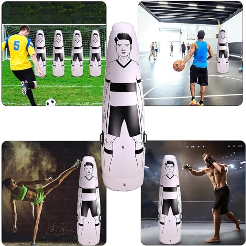1,75 m Aufblasbare Spielpuppe für Fußballtraining, aufblasbarer Fußball, Boxsack für Fußballtraining, Torwarttraining