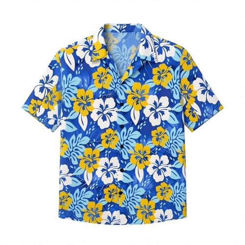 Chemise hawaïenne homme manches courtes col en v henley shirt s-4xl