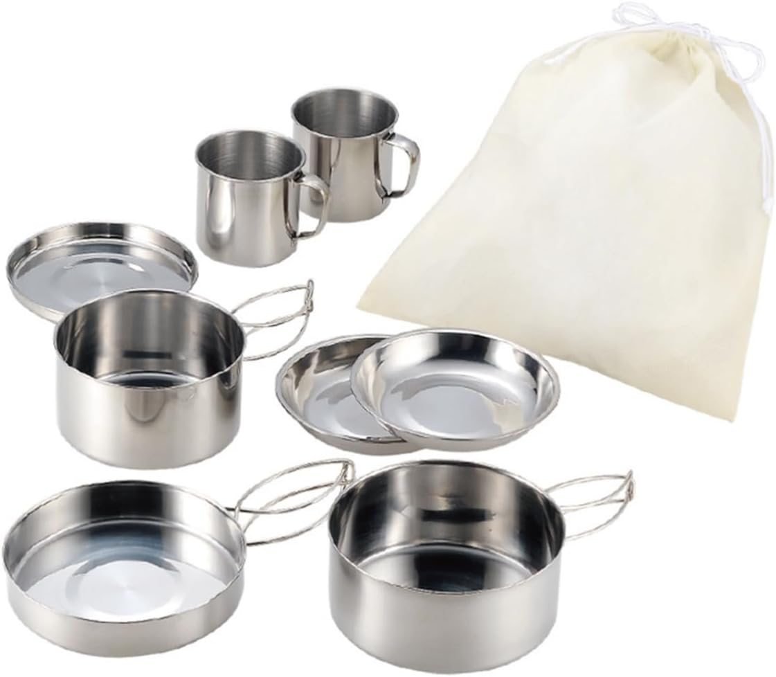 1set Multi-use Outdoor Cooking Pot Portable Camping Cookware Lightweight Cooking Pan for Hiking Picnics and BBQ Convenient Design