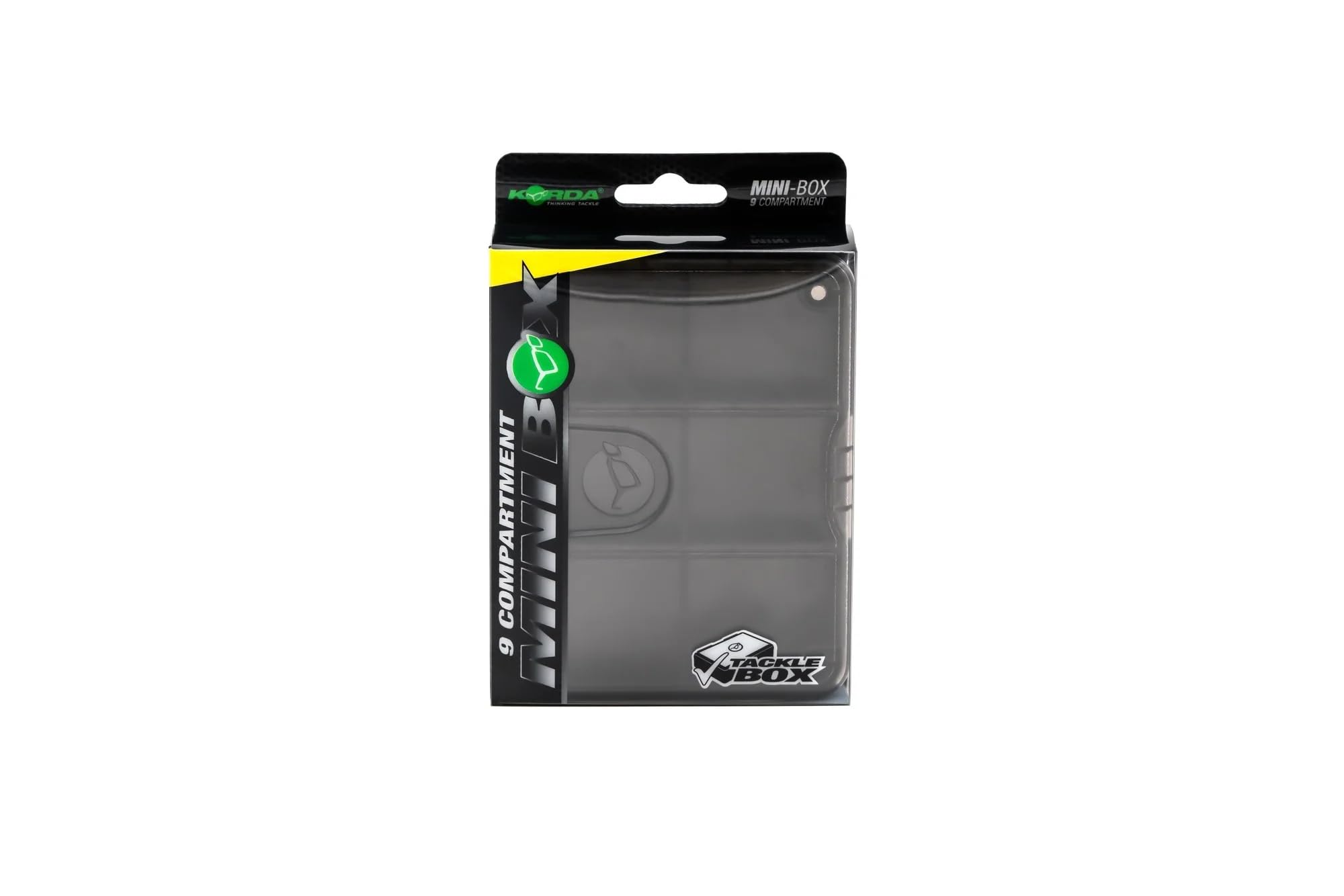 Korda Mini Box 8 Compartments, Compact Storage Solution, Durable High Impact Plastic, Flip Top Lids, Perfect for Tackle Organization