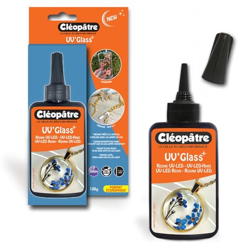 Résine UV-LED CLEOPATRE UV’Glass transparente prête à l'emploi pour création 100g