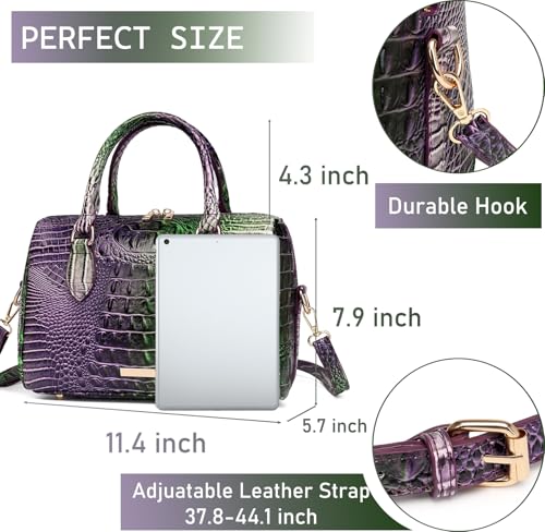 Image of Makcr Joacbv Top-Handle Crocodile Purses For Women Crossbody Leather Bags Trendy Large Capacity Tote with Shoulder Strap