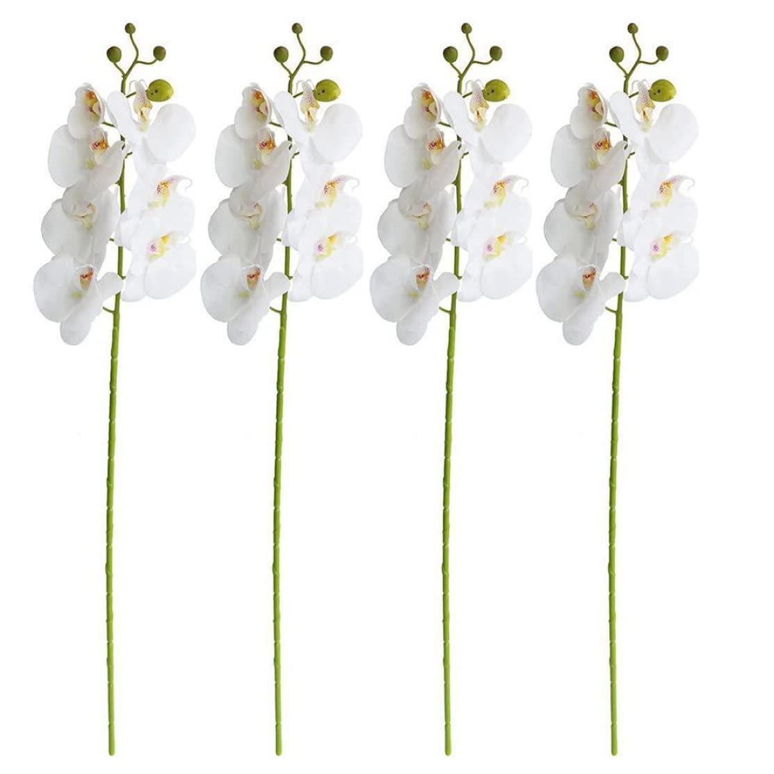 CAKEEYUM Artificial Orchid Flowers 4Pcs Real Touch Phalaenopsis Flowers Branches Green Stems for Wedding Home Garden Decor fleurs artificielles decoration orchid forsythia branches artificial artifi