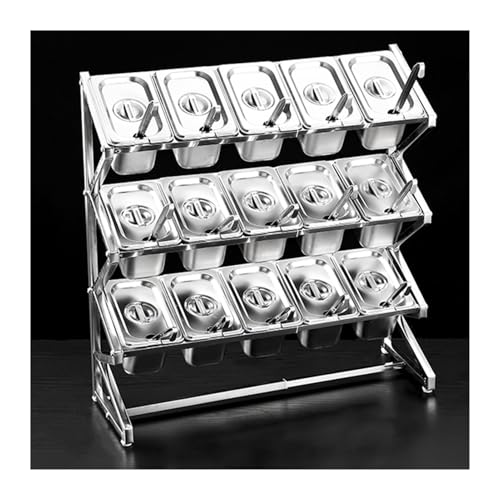 Organizador de almacenamiento de cocina expandible con estante para encimera, dispensador de especias y alimentos para cocina, buffet, solución de ahorro de espacio, fácil acceso a condimentos