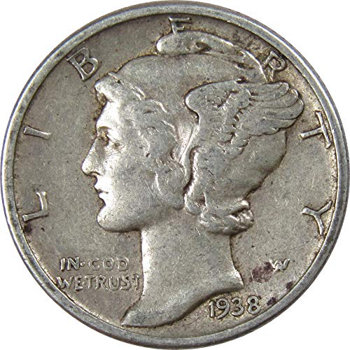 1938 Mercury Dime Circulated Silver 10c Coin Collectible