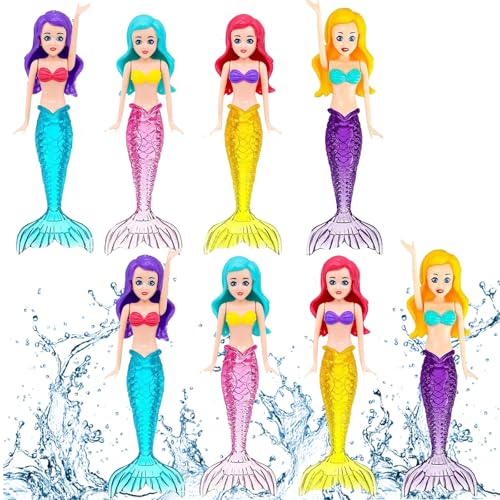 YOUYIKE Lot de 8 Jouets de plongée sous-Marins avec sirènes phosphorescentes, pour Piscine, Piscine et Baignoire, Plaisir Familial, avec Jeux de Groupe à...