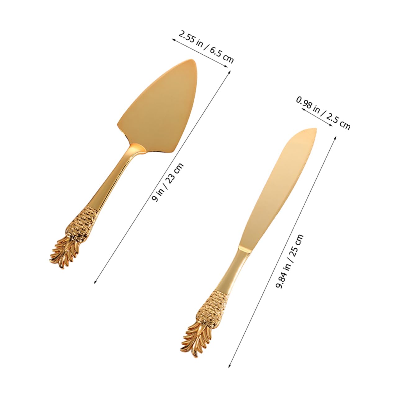 1Set Elegant Metal Cake Cutter and Spatula Dessert Cutting Tools for Weddings Birthdays and Parties Design for Cake Decorating and Serving