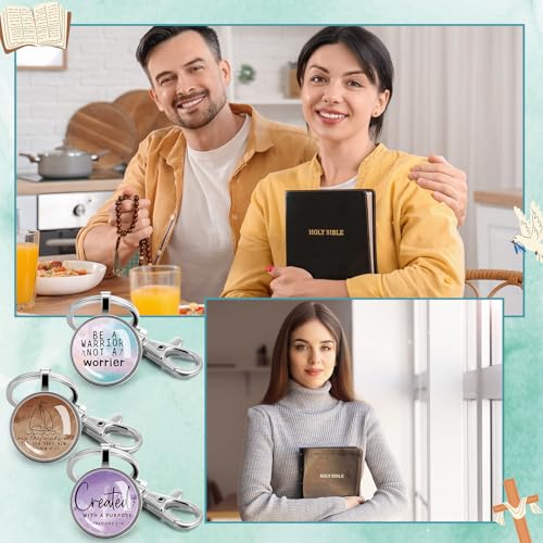 Image of Fumete Christian Keychain Bulk Bible Verse Religious Scripture Quote Inspirational Key Rings Gift for Women Men Church Pastor