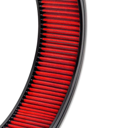 IMOOA 14" x 4" Round Air Cleaner with Red Washable Element & Chrome Trim by IMOOA - Used condition - Image 5