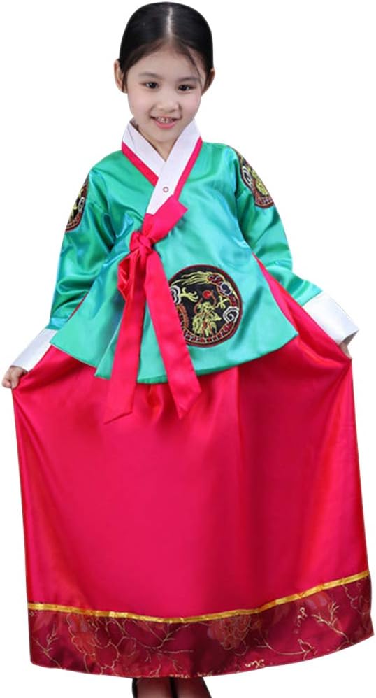 DAZISEN Korean Classic Costume Dress - Girls Cute Pretty Elegant Hanbok Dress