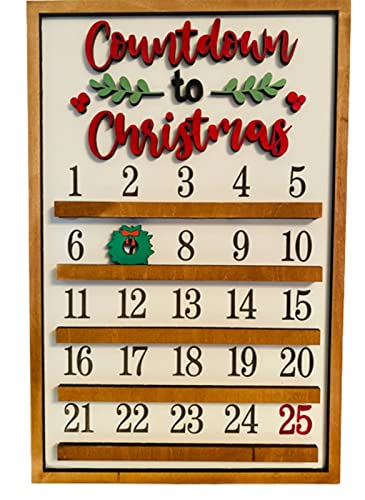 Cuenta atrás for adornos de calendario de Navidad, cuenta atrás de madera for calendario de Navidad con corona móvil, calendario de decoración de Navidad, cuenta atrás for calendario de Navidad, decor Cover