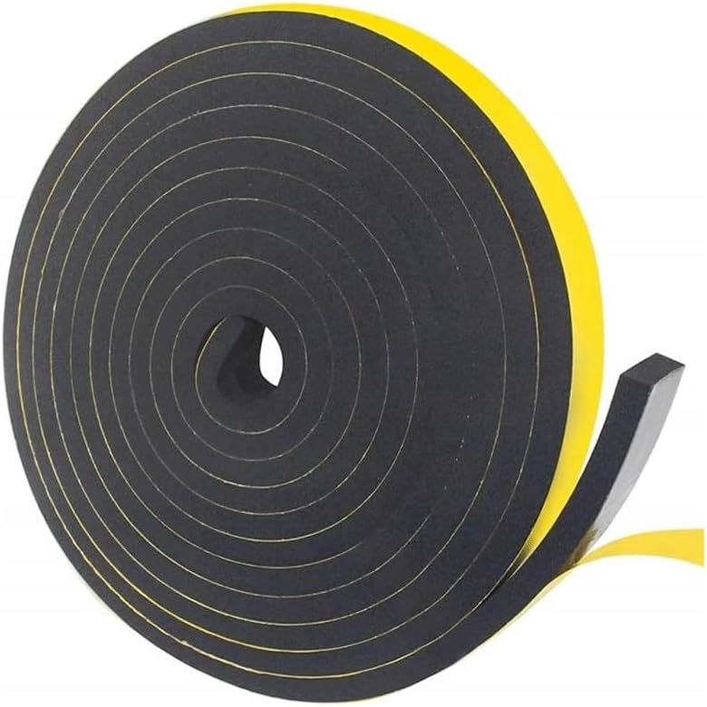 Double Sided Tape Rubber Self Adhesive Sponge Seal Strip Single Sided Adhesive, for Home Garden EVA Black Foam Anti-Collision Seal Gasket(3mmx 20mm x 10m)