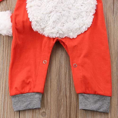 Newborn Baby Girl Boy Halloween Cosplay Cartoon Clothes Fox Coat Fur Bodysuit Jumpsuit Hooded Playsuit Romper Overall Outfit (Orange, 0-3 Months) #TOP6