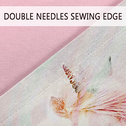 Scxhen Pink Unicorn Rainbow Girl Duvet Cover Set Full Size 3 Pieces Cute Bedding (1 Comforter Cover 80"X90" With 2 Pillow Sham) #TOP4