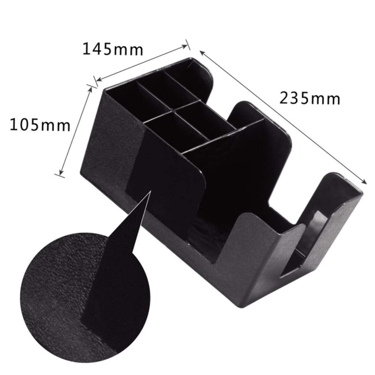 Cabilock Multifunctional Tissue and Straws Holder Plastic Storage Box Compartments for Bars and Tea Shops Easy to Clean Desktop Organizer Black