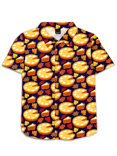 Image of Remimi Unisex Kids Halloween Shirt Boys Pumpkin Ghost Shirts Hawaii Button Up Tops 5-14 Years