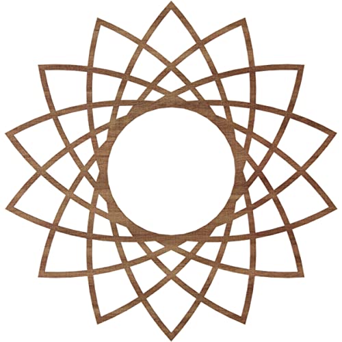 Image of Ekena Millwork 24 inchOD x 9 1 /4 inchID x 3 /8 inchT Eleanor Wood Fretwork Pierced Ceiling Medallion, Walnut