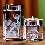 BOUGEOIR EN CRISTAL GRAVÉ PERSONNALISÉ: Ce magnifique bougeoir en cristal peut accueillir n'importe quelle photo. Téléchargez vos photos de famille préférées ou mémorables, de votre partenaire, de vos amis proches, de votre chien, de votre chat, de vos animaux de compagnie, etc., et créez un cadeau surprise for vos proches.