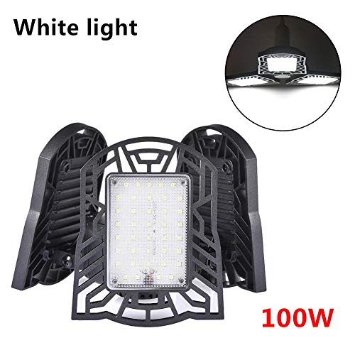 Energeti 100W Deformable LED Luz de garaje Luz de techo Almacén de fábrica Iluminación industrial, 10000 Lumen IP65 Impermeable Lámpara de minería de almacén industrial- LED High Bay Lighting