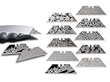 NDZ Performance Steel Blade Replacement for Utility Knife & Box Cutters, Custom Razor Blade, Double Sided Laser Engraved Designs, Black - Damascus, Single Pack