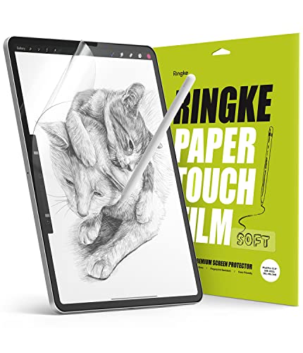 Ringke Protecteur écran Compatible avec iPad Pro 12.9 (2022/2021/2020/2018) [Paper Touch Film] Anti-Empreintes Digitales Matte PET Texture du Papier - Soft Type