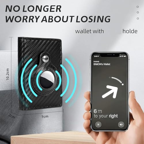 FADACHY Mens Wallet with Holder,Minimalist Card Holder,Carbon Fiber RFID Technology Credit Card Holder for Women Men with ID Windows,Stealth Holder2