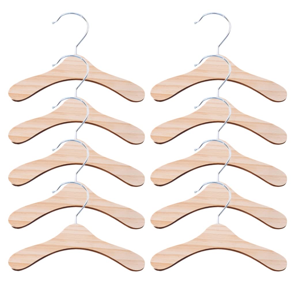 10 Pieces Wooden Pet Apparel Hangers Wooden Portable Clothes Hanger Gift Thin Space Saving Hook Design Dog Clothes Rack