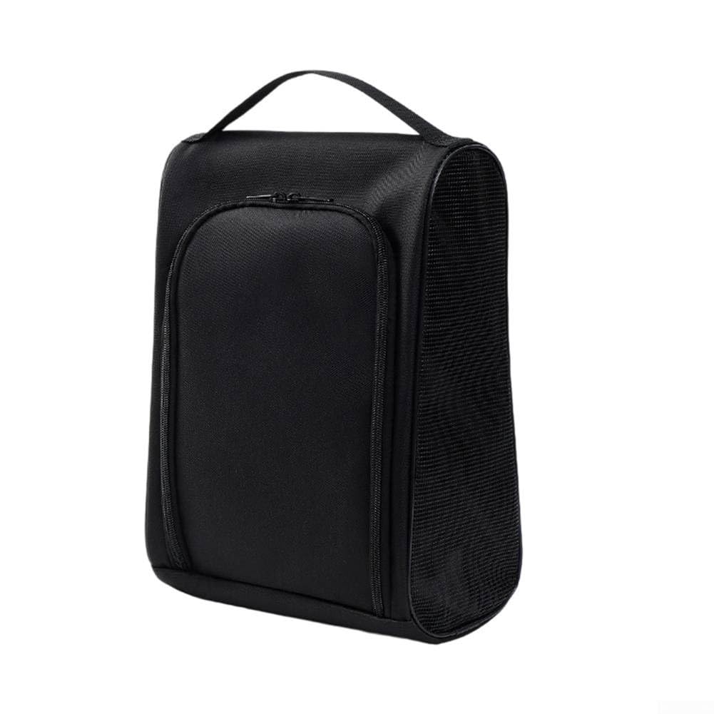 Elegante bolsa de zapatos de golf con diseño ventilado y compartimentos funcionales (negro)