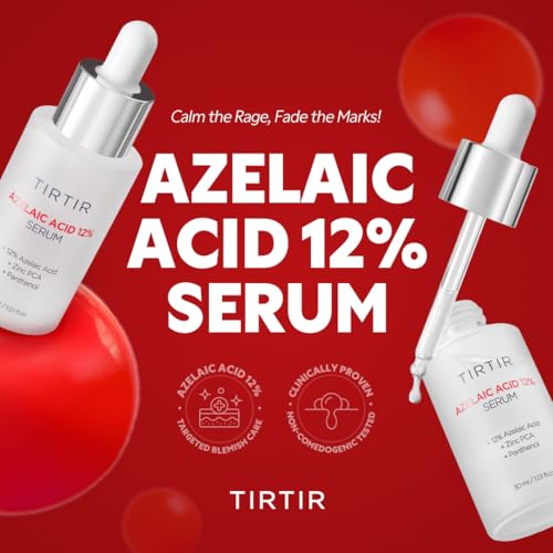Image of TIRTIR Azelaic Acid 12% Serum for Blemish-Prone Skin - Lightweight Hydrating Formula with Zinc PCA & Hyal-ZIP, Non-Comedogenic, Fragrance-Free, 30ml / 1.01 Fl Oz