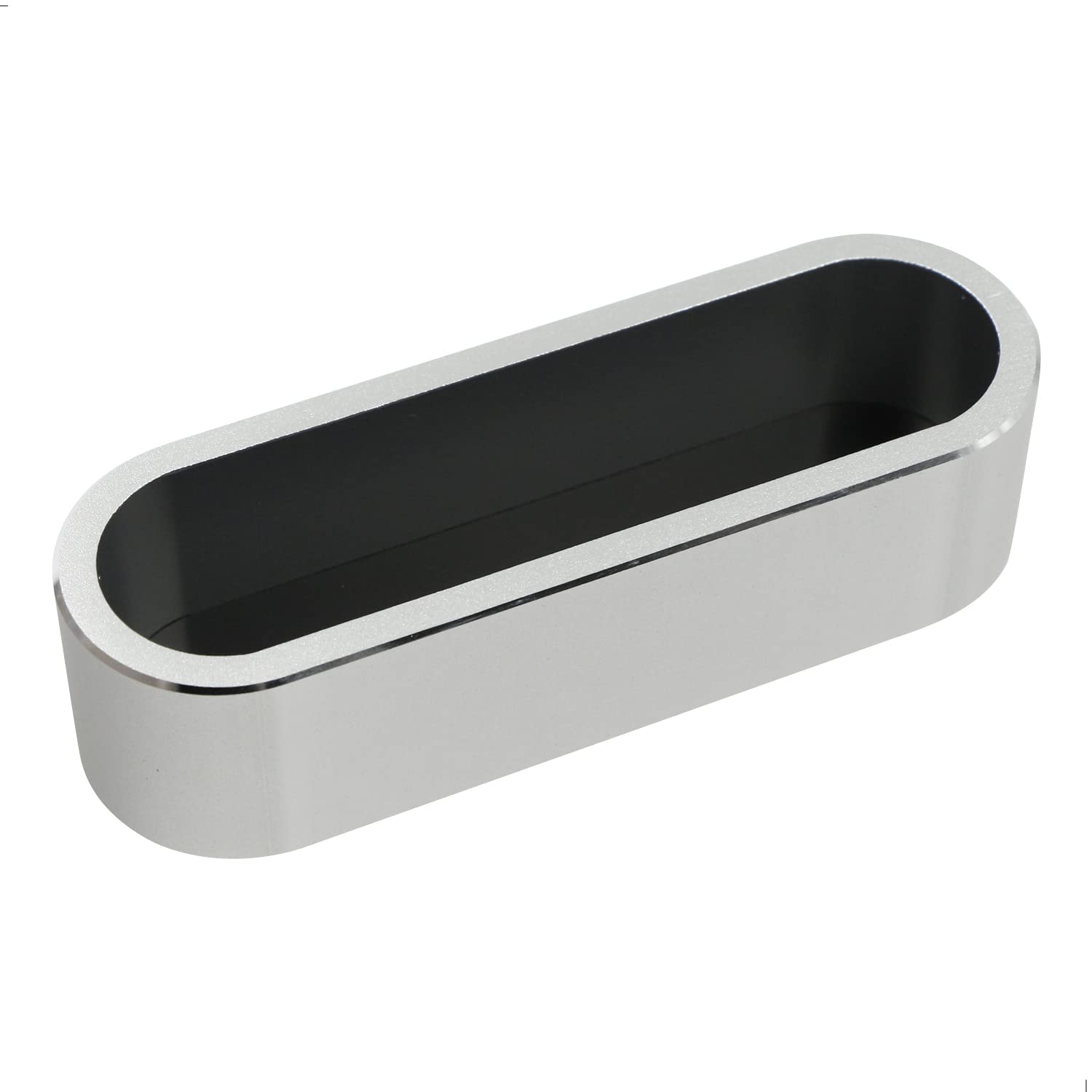 Porta Biglietti da Visita in Metallo-alluminio, Display da tavolo, espositore ufficio, organizer carte, accessori ufficio, porta carte, 11x3x3cm, Argento