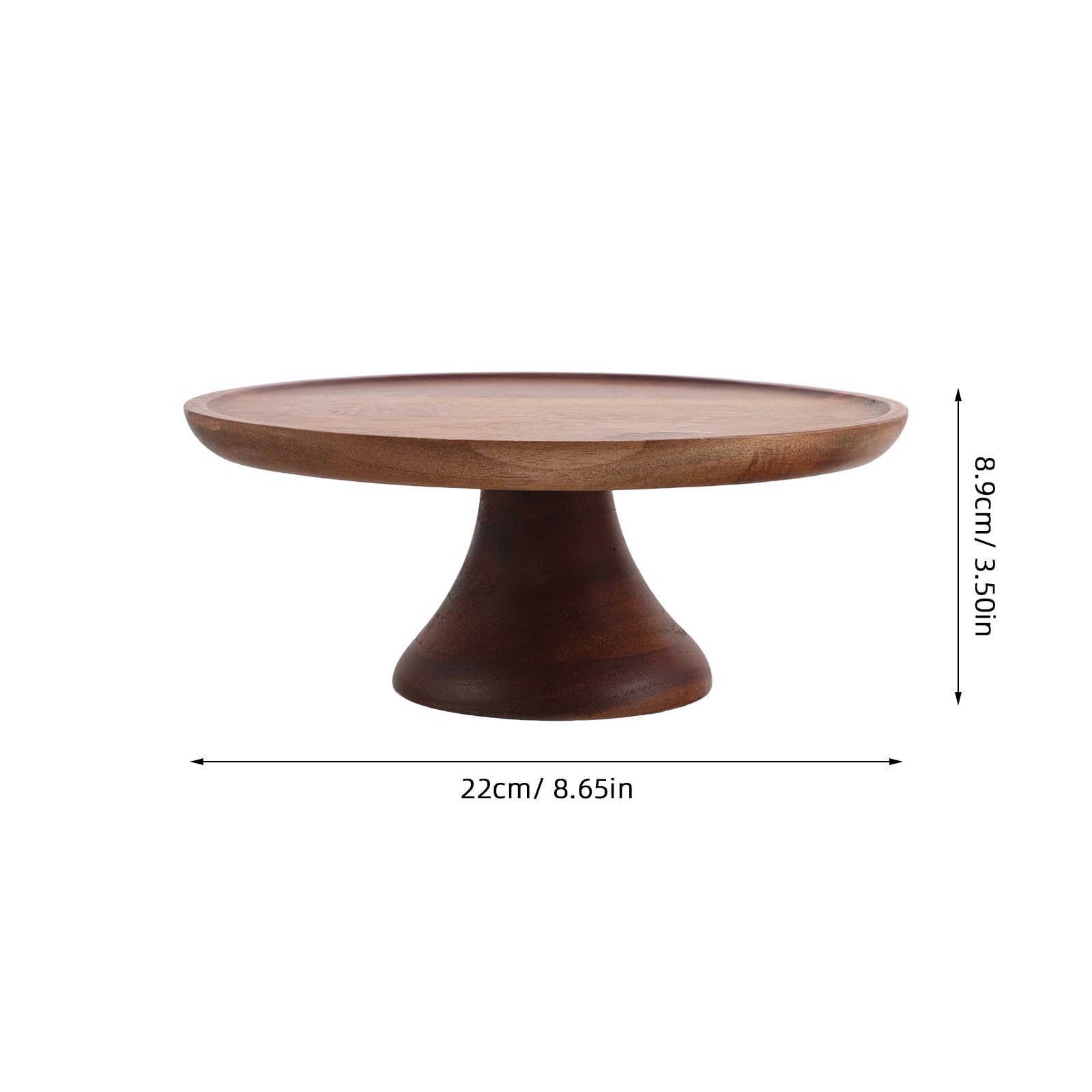 Alzata per torte in legno di acacia: vassoio rotondo con piede per biscotti, cupcake e antipasti, elegante espositore da tavolo per matrimoni e feste
