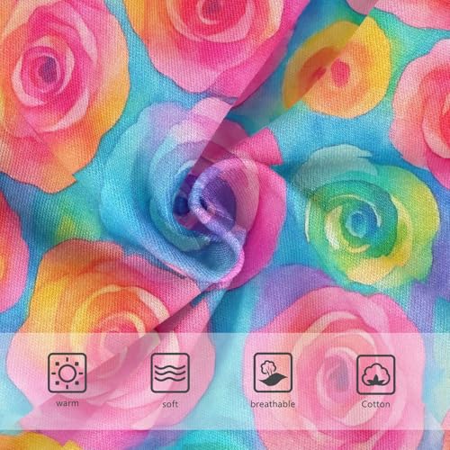 Joisal Vibrant Roses Pink Teal Girl Panties Cute Toddler Underwear Floral Cotton Designer Briefs Kids Undies 2t3