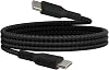 Belkin Boost Charge Braided USB-C, Fast Charger, USB-C Charging Cable, Fast Charging for iPhone 16, 15, Samsung Galaxy S24, S23, Pixel, iPad, MacBook, Nintendo and More, 1 Meter, Black