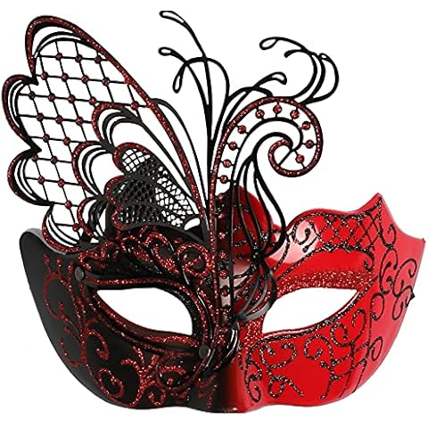 Halloween masks, fancy dress balls, carnivals, party balls,costume cosplay parties, fashion shows are suitable for girls, ladies and women. (red) Cover