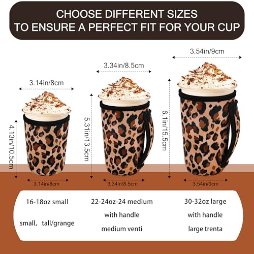 Image of 3PCS Reusable Iced Coffee Sleeves, Fits 16-32oz Hot /Cold Drinks
