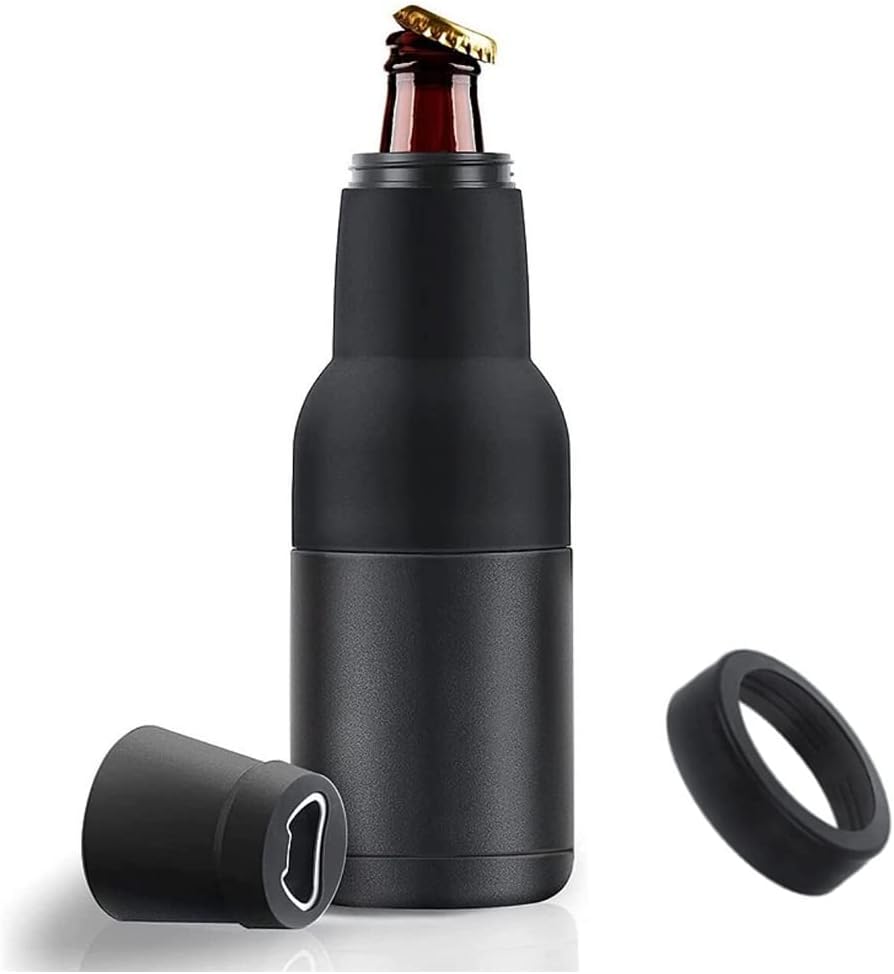 3 in 1 Can and Beer Bottle Insulator, Double Wall Stainless Steel Insulated Can Cooler, Beer Bottle Holder 12oz 14oz 17oz (12oz Can&Bottle BK) - Image 8