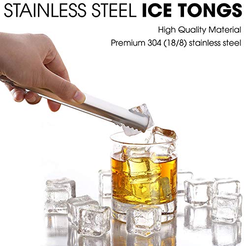 Dugato Ice Tongs, 2Pcs Small Tongs 6.3 Inch Stainless Steel With Sharp Teeth Make Grabbing Ice Easy thumb #2