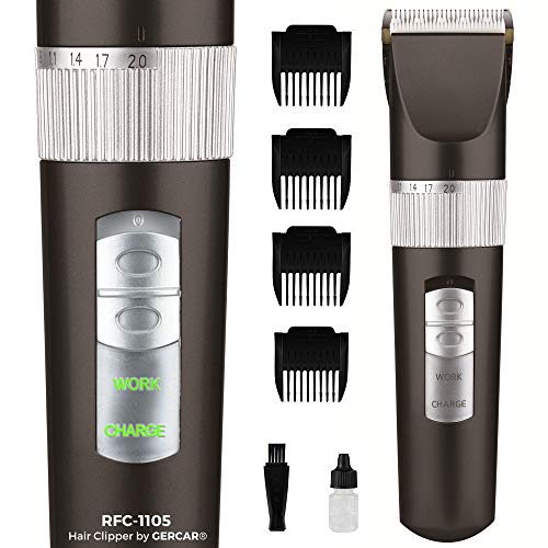 RFC-1105 Haarschneidemaschine Herren Profi Bartschneider und Haarschneider - Haartrimmer Barttrimmer mit 4 Aufsätzen - Präzisionstrimmer für Haare