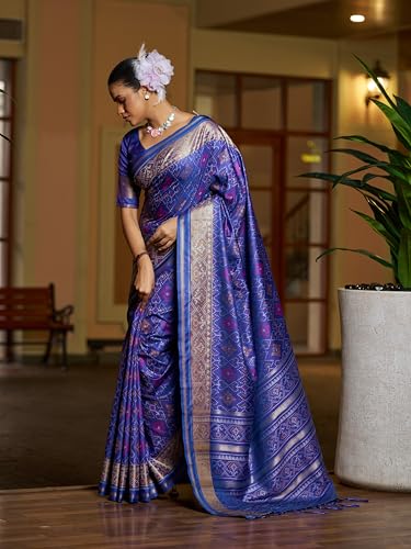 Image of SWORNOF Womens Linen Silk Saree | Saree for Women With Unstitched Blouse | Saree with Blouse Piece | Soft and Skin Friendly