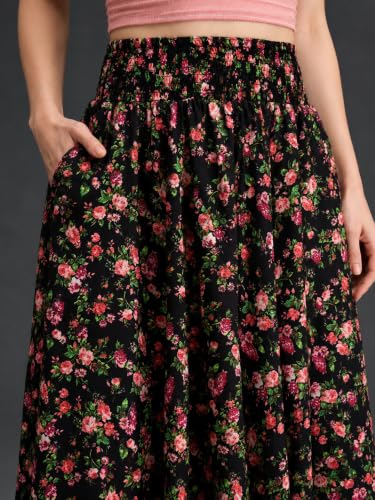 Image of Nexsus Apparels Women Flared Viscose Rayon Trousers | Flared Printed Palazzo |Elasticated Waist Loose-fit & Regular, Casual Wear (Free Size 26 to 42 Waist) Pant| Available in Plus Size's