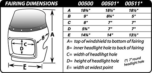 Maier USA 005000 Large Sport Fairing Rectangular Headlight - Black