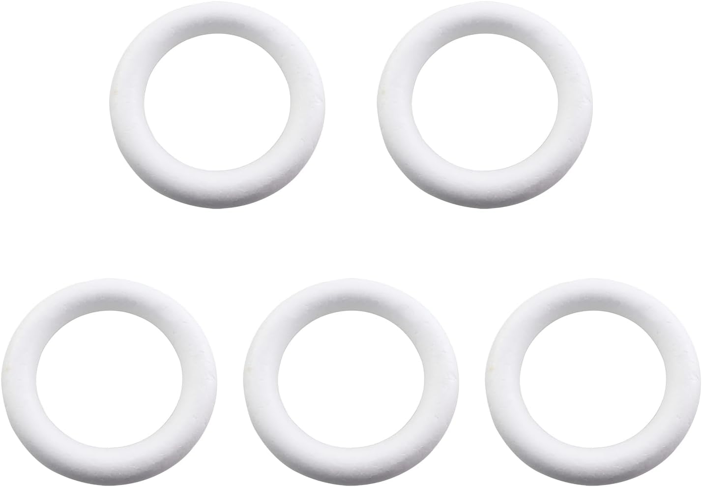 5PCS DIY Decorative Foam Ring Wreath Forms 10cm/4in Christmas Circular Decorations Compatible with Door Hanging Wreath Frames for Flower Arrangements Wedding Centerpieces