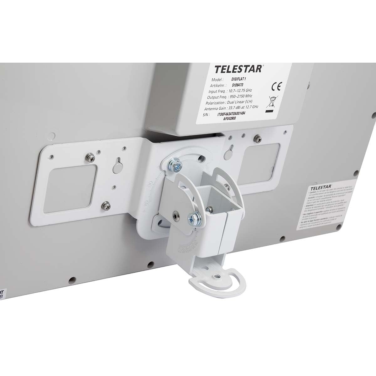 Telestar DIGIFLAT 1 Single Sat Flachantenne für 1 Teilnehmer (LNB: 0,2dB, Satellitenschüssel, Fenster-Wand/Masthalterung, Kompass, Montagewerkzeug) weiß 5109470